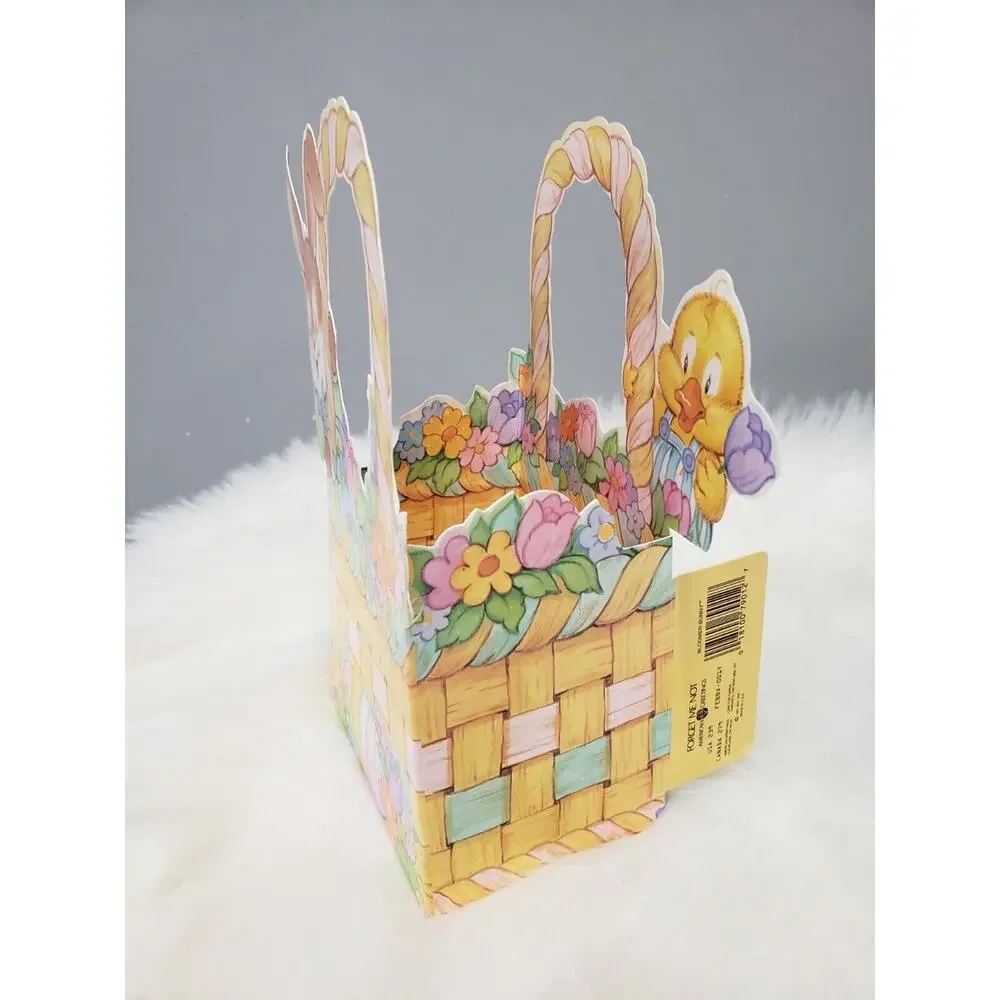 LOT 6 American Greeting Bloomer Bunny Pop Out Easter Basket Diecut 1991‎ retro
